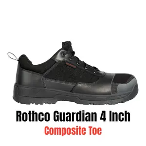 Rothco Guardian Composite Toe Tactical Shoe Boots 4 Inch - Black, Waterproof, Comfort Lock Fatigue Defense System - Footwear Boot Leather Worker Workwear Boot
