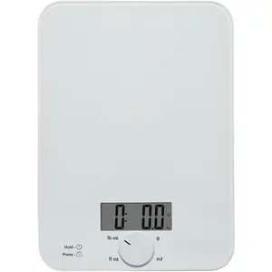 KQ914WH Glass Surface 11 Pound Capacity Digital Kitchen and Food Scale, Scale for Food Ounces and Grams, Dry and Liquid Ingredients, White