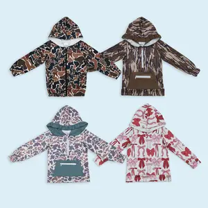 Kids girls camo long sleeve hoodie top