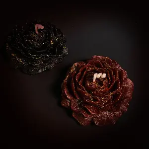 Glided Candles for Wax Play Low Heat, Body Safe Low Temp Drip Candles, Romantic Massage Soy Flower Candles for Adult (1, Glided Red Peony)