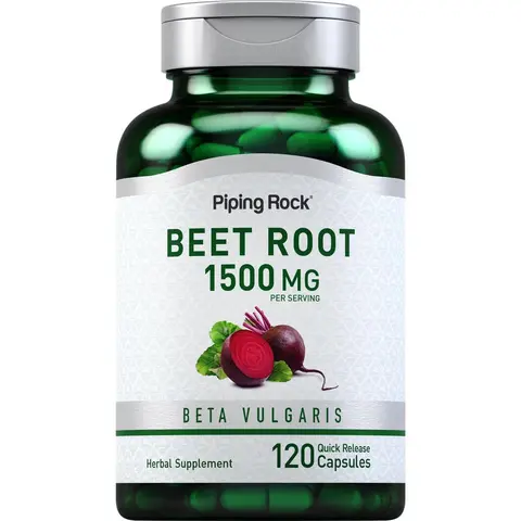 Piping Rock Beet Root Capsules | 1500 mg | 120 Pills | Herbal Extract Supplement | Beta Vulgaris | Non-GMO, Gluten Free
