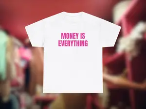 [Sale off up to 65%] Money Is Everything Addison Inspired Unisex T-Shirt Tee, Rae, Pink, Aquamarine, Headphones On, High Fashion, Pop Culture, Gifts For Fans