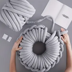 New Arrival 250g Thick Ultra-Soft Polyester Velvet Yarn | Chunky Icelandic Crystal Velvet Core-Spun Yarn, Tubular Ribbon Yarn for DIY Crochet Pillow, Blanket, Bag & Handicraft Sewing Supplies