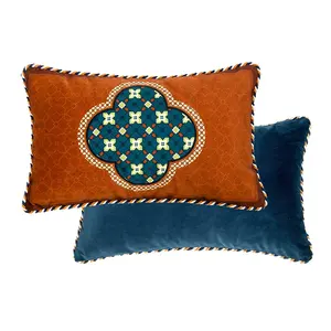 Velvet Quatrefoil Geometric Throw Pillows