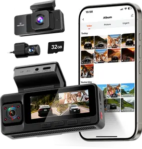 REDTIGER A3 3 Channel Dash Camera 32GB Card 2.5K+1080P+1080P IRCamera Wifi Dashcam HD Driving Recorder-Holiday Haul