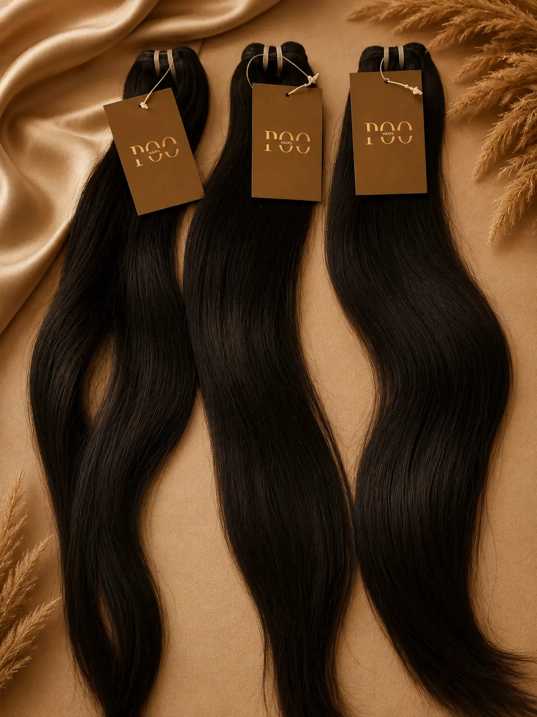 Raw Indian Hair Bundles, 22 Inch Silky Straight 3-Piece Set - Glossy, Thick, Double Wefted Hair Extensions, Thick Bundles, Natural Straight, 3 X 22" Single Drawn Raw Indian Silky Straight Bundles