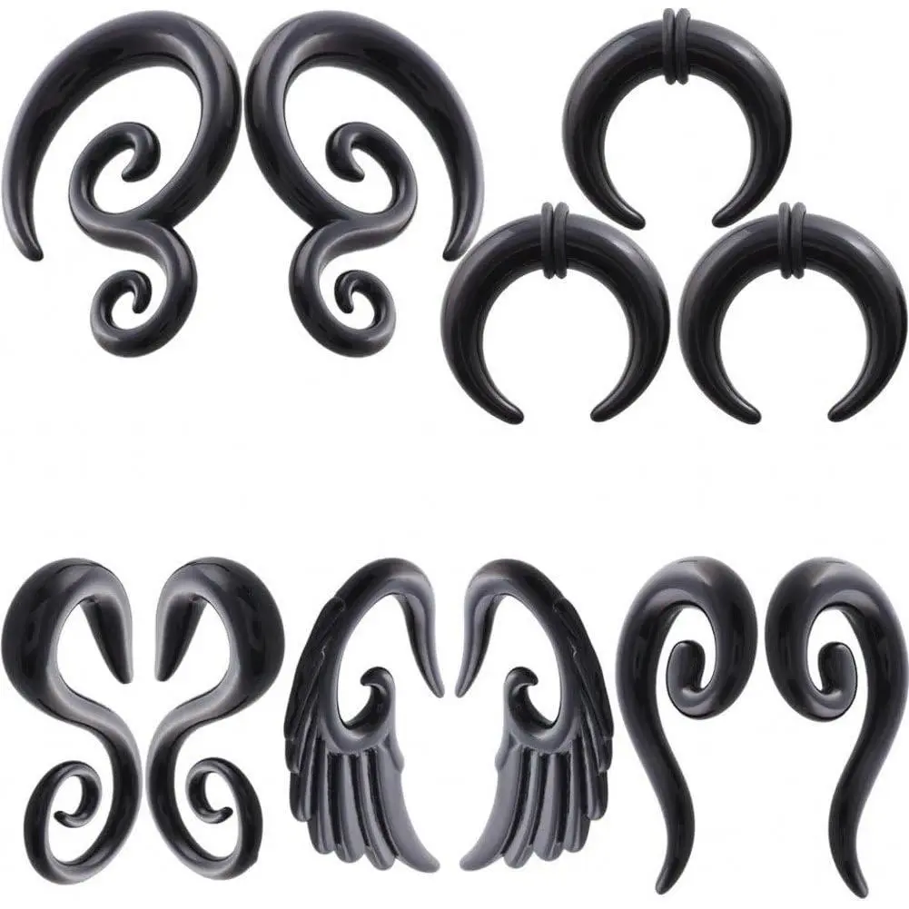 -5 Pairs  Spiral  Taper Plugs Tunnel Ear Stretcher Expander Kit Plugs 14-00 Gauges