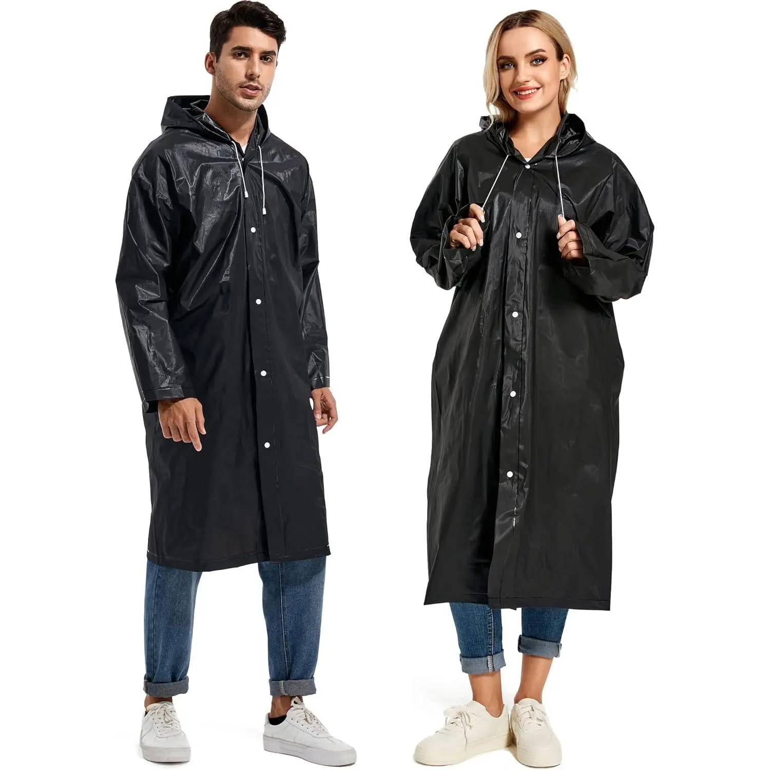 Reusable Rain Ponchos for Adults - Heavy Duty Military Impermeable Raincoats Survival Gear 2 Packs Waterproof Rain Coat with Hood Perfect for Outdoor Hiking Camping Emergency Weather Protection Durable Long Lasting Reusable Rain Ponchos for Adults - Heavy Duty Military Impermeable Raincoats Survival Gear 2 Packs Waterproof Rain Coat with Hood Perfect for Outdoor Hiking Camping Emergency Weather Protection Durable Long Lasting