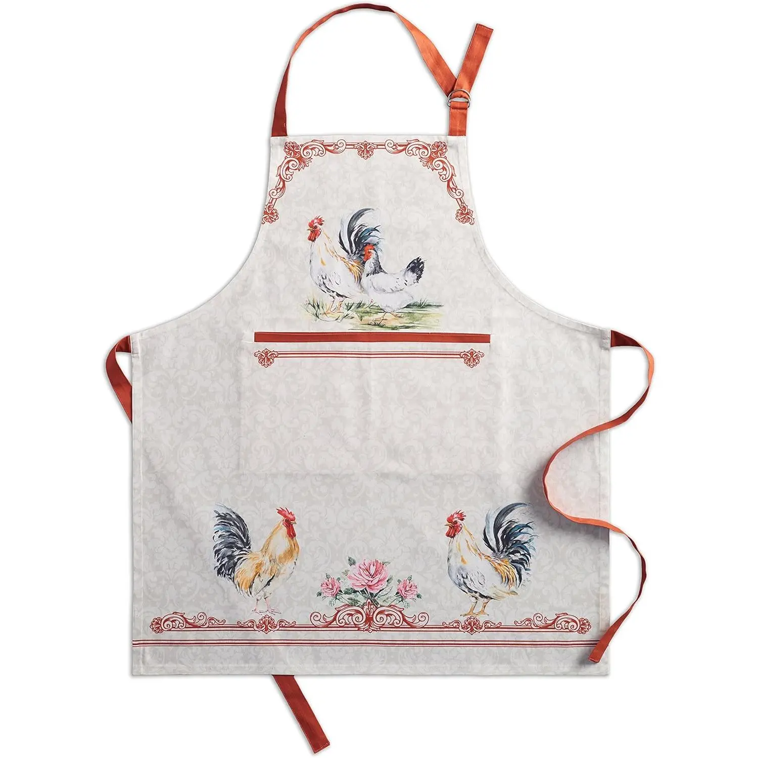 100% Cotton Kitchen Apron with an Adjustable Neck with Long Ties for Women Men Chef