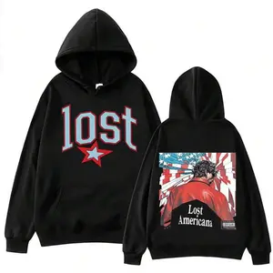 [Fall Outfits] MGK Lost American Machine Gun Kelly Hoodie – Hip-Hop Style Double-Sided Graphic Streetwear, Menswear Life Pullover, Soft Fashion Hooded Sweatshirt,Fits, Trendy Casual Hoodie for Spring, Fall & Winter Outfits, Stylish Long Sleeve Top,