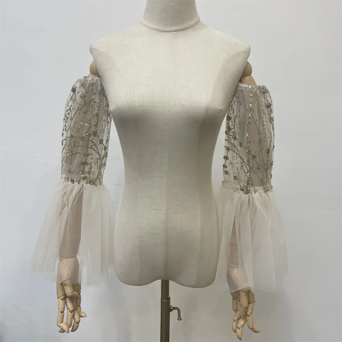 Champagne Sleeves, Detachable Sleeves, Bridal Sleeves With Sequins, Off-the-shoulder Sleeves, Puffy Sleeves, Custom Length Sleeves Dress Elegant