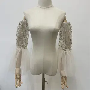 Champagne Sleeves, Detachable Sleeves, Bridal Sleeves With Sequins, Off-the-shoulder Sleeves, Puffy Sleeves, Custom Length Sleeves Dress Elegant