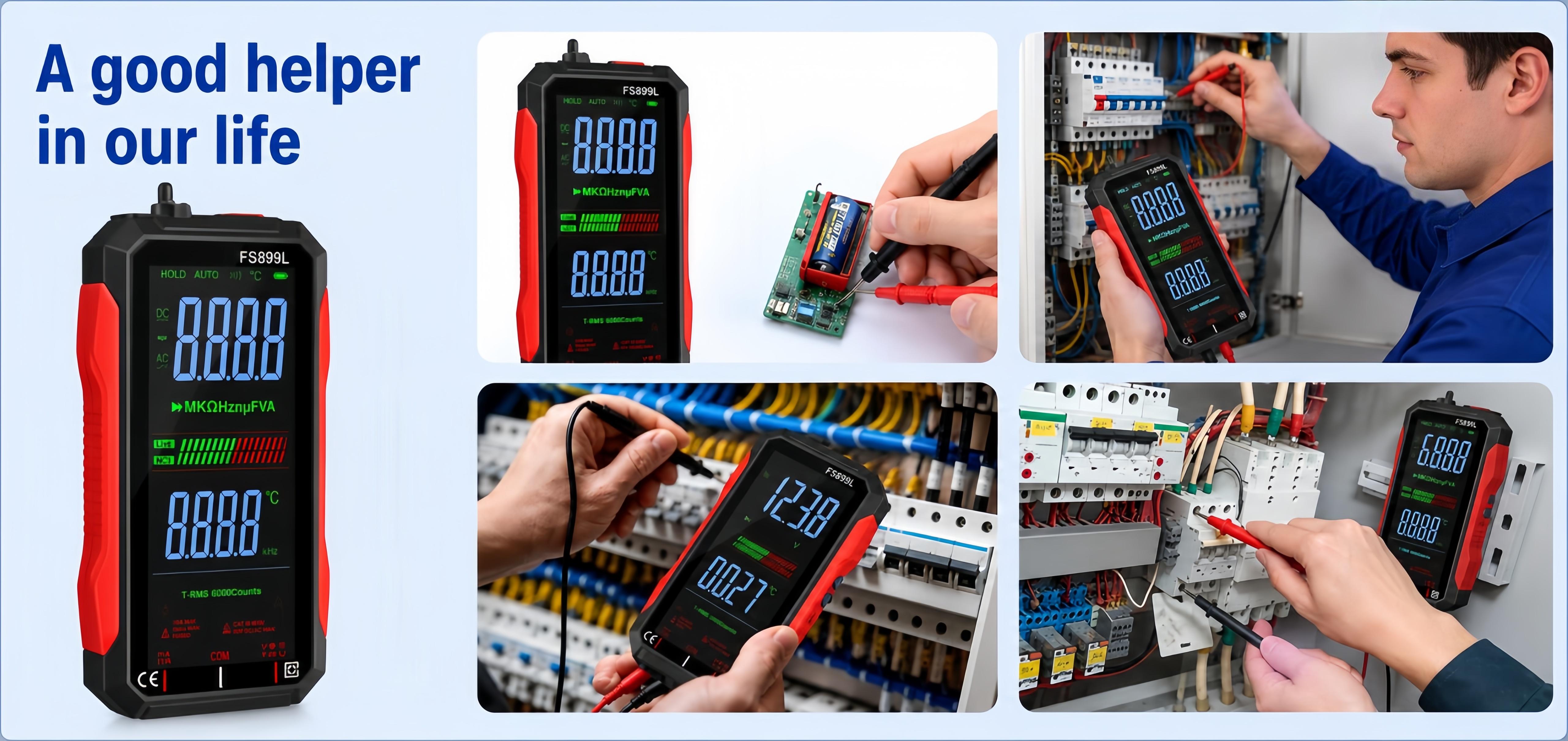 Fully Automatic True RMS (TRMS) 6000 Count Digital Voltmeter - A reliable voltage tester suitable for home, automotive, and industrial applications; a professional electrical tool.