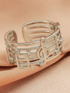Simple Open Note Hollow Ring, Trendy Fashion Finger Ring, Perfect for Daily Wear and Parties, Ideal Gift for Music Lovers, Rotating Openwork Ring