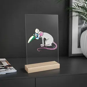 Apocalyptic Rat Acrylic Sign w/Wooden Stand
