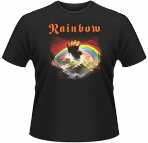 Rainbow T Shirt Rising Official Classic Mens Rock Tee Black Unisex Licensed New