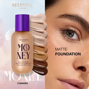 SELESTIA BEAUTY Matte Foundation Money - Long-Lasting Makeup Foundation with Flawless & Buildable Coverage - Liquid Foundation for All Skin Types