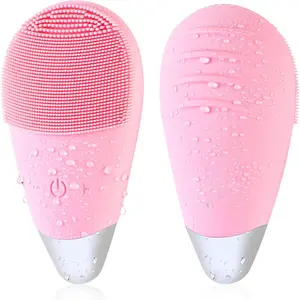 Women's Rechargeable Silicone Facial Brush - Adjustable 5 Cleansing Modes, Gentle Daily Sensitive Skin Deep Cleaning, Portable Waterproof Vibrating Exfoliator (Pink)