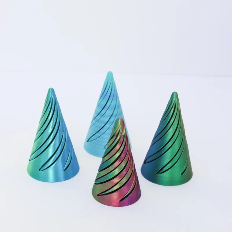 3D Printed Spiral Cone Gear Figurine - Durable 3D Print, 0.03 lb Each, 2.9in x 2in, Lightweight Room Decoration Statue, Adult Fidget Stress Relief Ornament, Collectible, Statues