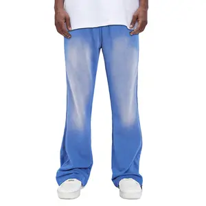 GINGTTO Men's Stacked Flared Sweatpants Gradient Wide Leg Baggy Pants Casual Hip Hop Streetwear Trousers