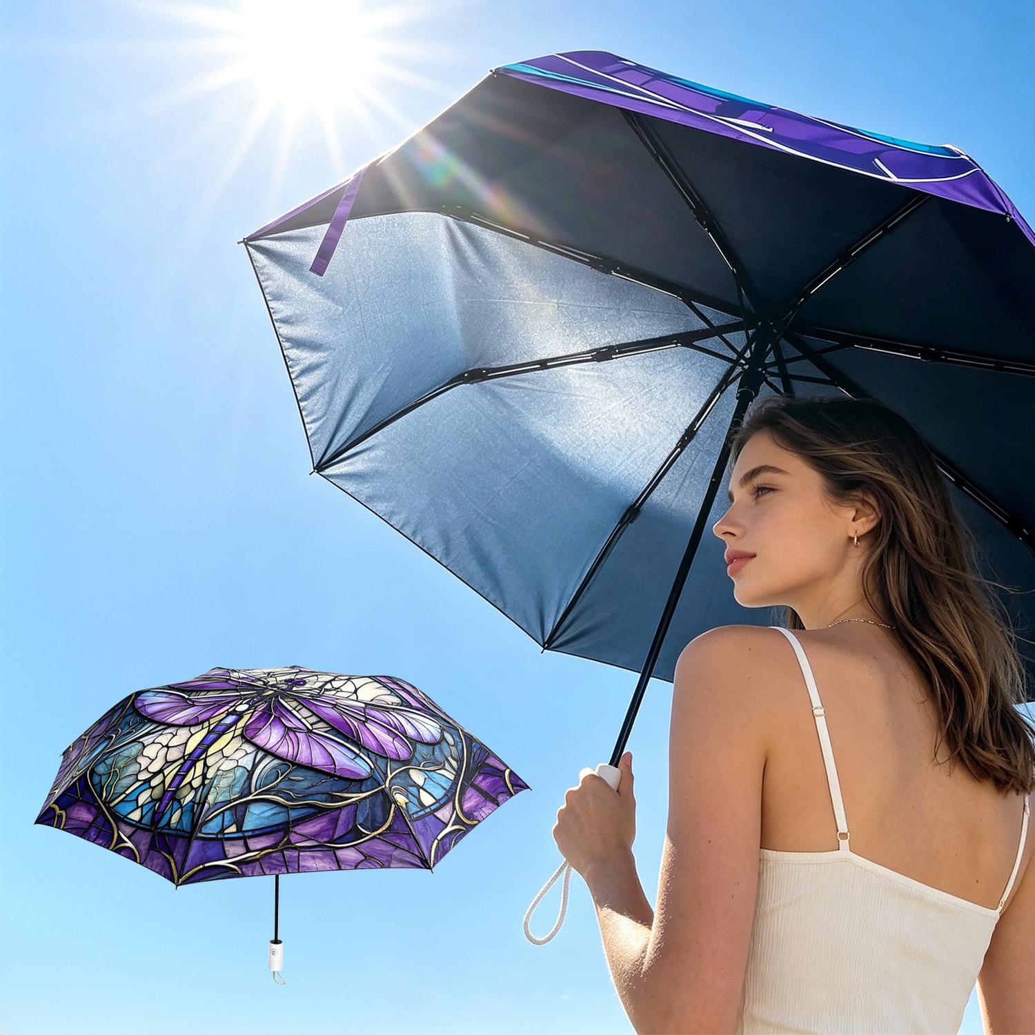 New Automatic Colorful Dragonfly Art Umbrella Large UV Protection Windproof Rainproof Auto Open Close Umbrellas Lightweight Portable Folding Compact Umbrella with Dragonfly Pattern Travel Parasol Umbrellas New Automatic Colorful Dragonfly Art Umbrella Large UV Protection Windproof Rainproof Auto Open Close Umbrellas Lightweight Portable Folding Compact Umbrella with Dragonfly Pattern Travel Parasol Umbrellas