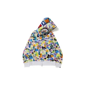 BAPE Multi Camo Shark Full Zip Hoodie White (men) by StockX
