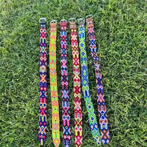 Dog collar hand made embroidered