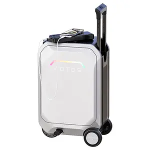 AOTOS L2 smart electric luggage, which is not only a normal suitcase, it is also ridable. You can sit on it, which can reach speeds up to 6.2 mph and travel as far as 6.2 miles on a single charge.