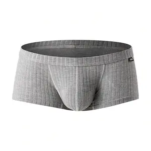 Men's Active Underwear Sexy Low Waist Briefs U Pouch Boxers Striped Shorts Underpants