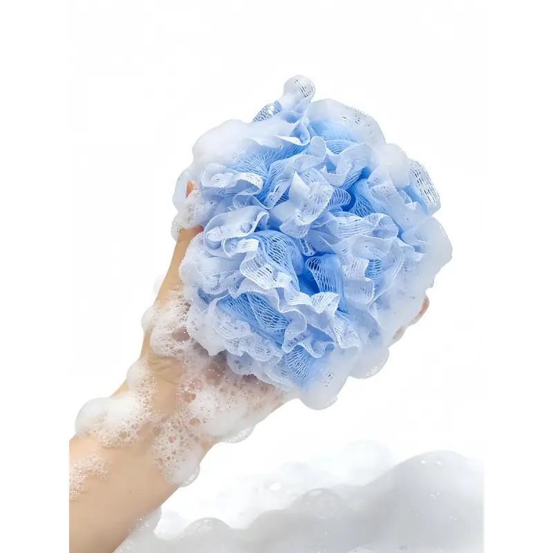3-Pack Long-Lasting Ball Shape Reusable Shower Sponge Balls with Hanging Loop, Sturdy Bathroom Essential Supplies for Home Bathing, Saves Money & Delivers Convenient Experience
