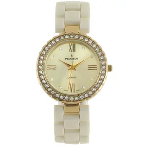 Women's 34mm Ceramic Watch with Crystal Bezel