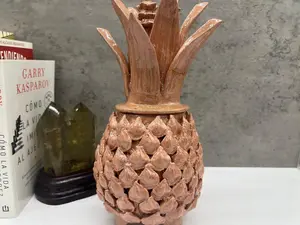 Mexican pottery, Pineapple decor, Mexican decoration, Pineapple sculpture, Glazed clay pineapple, Pottery from Michoacan