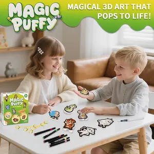 Magic Puffy 3D Art Kit Aqua Puffs Mess-Free Fun Magical Craft Activity Travel Toys DIY Decor Creative Gifts for Girls & Boys Ages 4 to 10