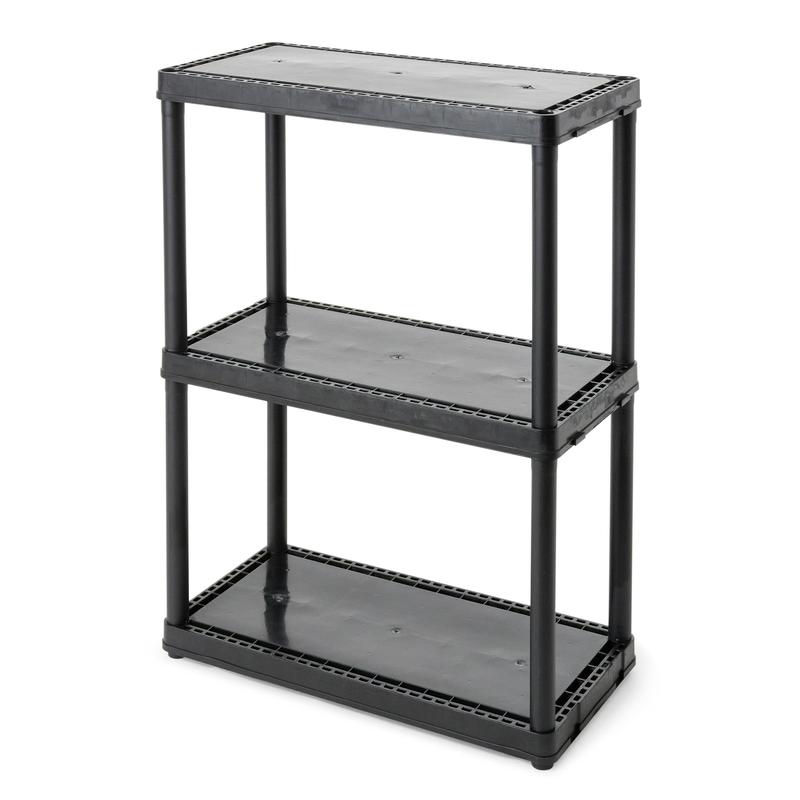 Gracious Living Light Duty Storage Shelving Unit Organizers, 3 Shelf (2 Pack)