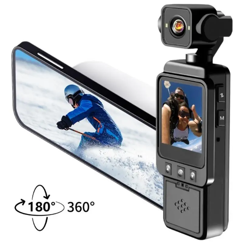 360° Rotating Handheld Camera, WiFi Wireless Recorder, Built In Fill ...