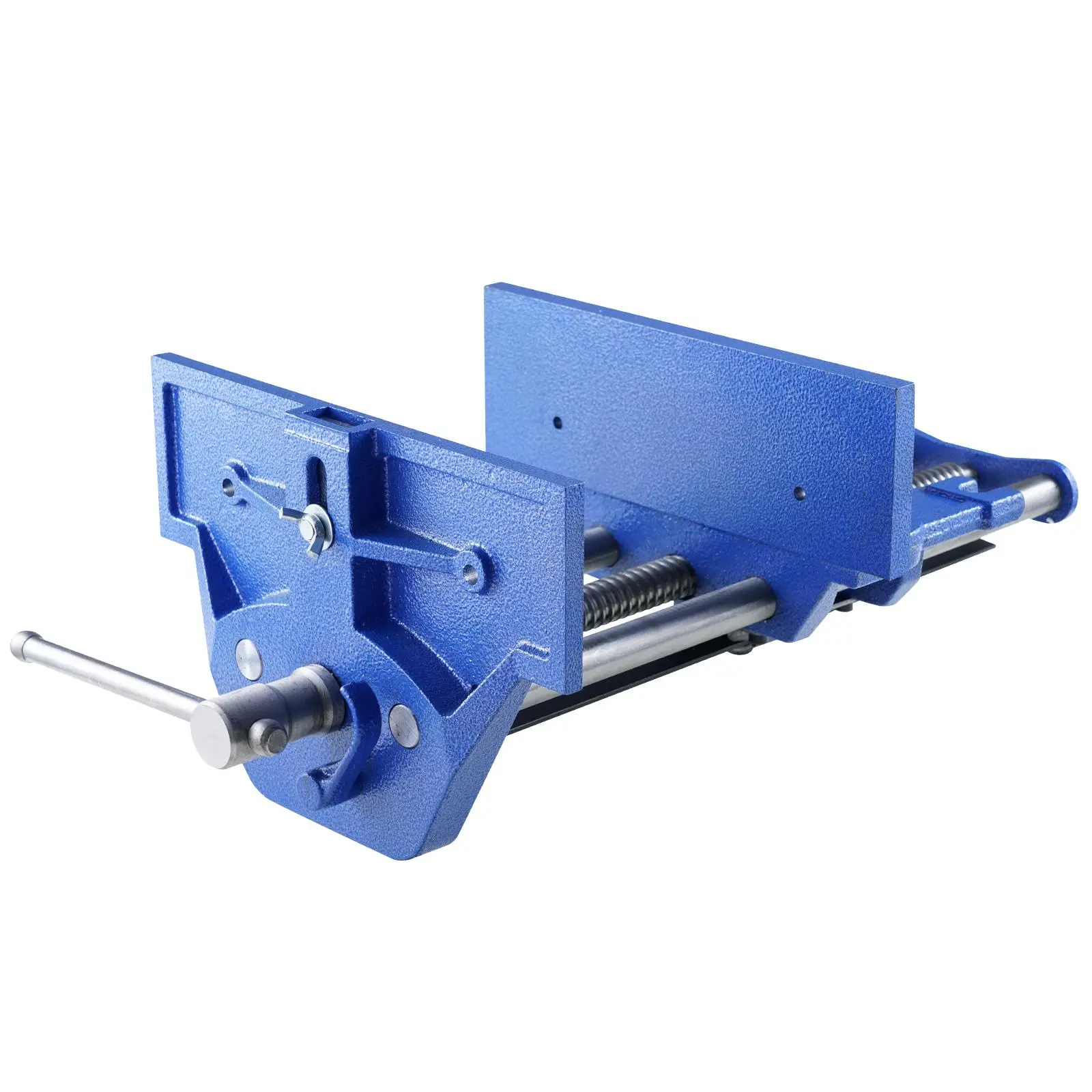 VEVOR Industrial 13in Heavy-Duty Cast Iron Woodworking Bench Vise, 10.6in Jaw Width, Quick Release, 360° Rotatable Lever, Powder & Paint Coating, Rust-Proof Coating, Mounting Slots, for Home Cutting, Drilling