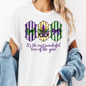 Preppy Mardi Gras Comfort Color T-shirt, Mardi Gras Parade T-shirt, Mardi Gras its the most wonderful time outfit