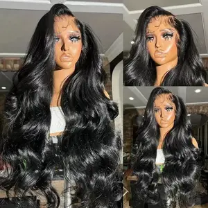 Front lace wig 2025 hot selling women's mid length curly hair with large waves Front lace wig headband 18 inches 32 inches black, dark brown, light brown, burgundy, light gold, piano color without film edge