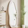 63-Inch Full Length Body Mirror, Velvet-Trimmed Modern Decor for Room, Clear Reflection for Bathroom Home Supplies