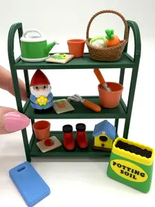 Mini 3D Printed Gardening Rack, Garden, Gnome, Birdhouse, Boots, Veggies, Basket, Watering Can- decor, desk, tiered tray collectible