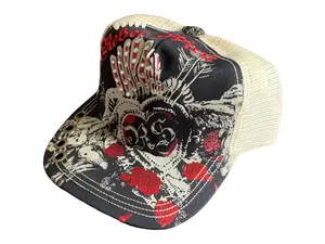 Rebel Spirit Clothing Trucker Hat Ed Hardy Tattoo Pattern H1007