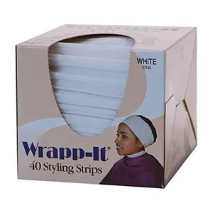 Graham Beauty Wrapp-it Styling Strips for Sleek Sculpted Molded Hair Styles 40 Strips High-Stretch Tissue Firm Hold White 37100