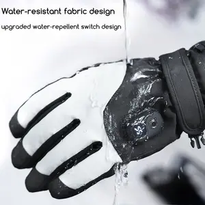 Waterproof Rechargeable Heated Mountaineering Training Gloves, Fleece Lined Warmth, Finger Heating, Touchscreen Compatible, Ideal for Cycling Office Outdoor