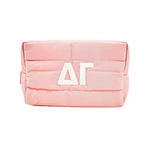 Delta Gamma Makeup Bag - Puffer Style with Sorority Letters