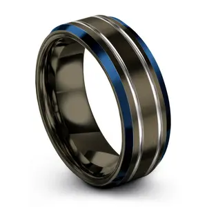 Mens Metal Promise Rings Guy Ring Tungsten Engraved