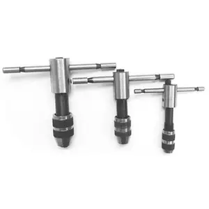 Precise 3-Piece Steel Ratchet T-Handle Tap Holder Set, #0-1/2" Size, Secure Hold, Ergonomic T-Handle Grip