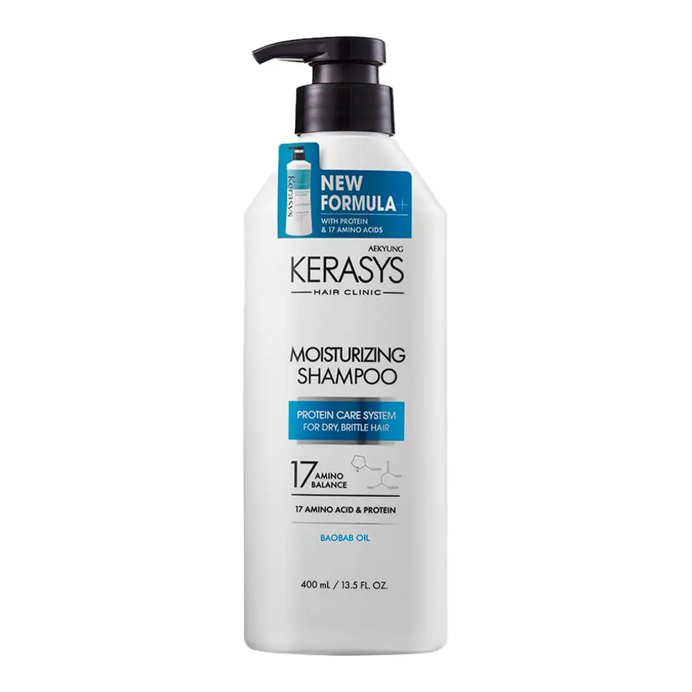 Kerasys Hair Clinic Protein Care System for Dry Brittle Hair Baobab Oil Moisturizing 13.5 fl oz / 400 ml (Shampoo, 1-Pack)
