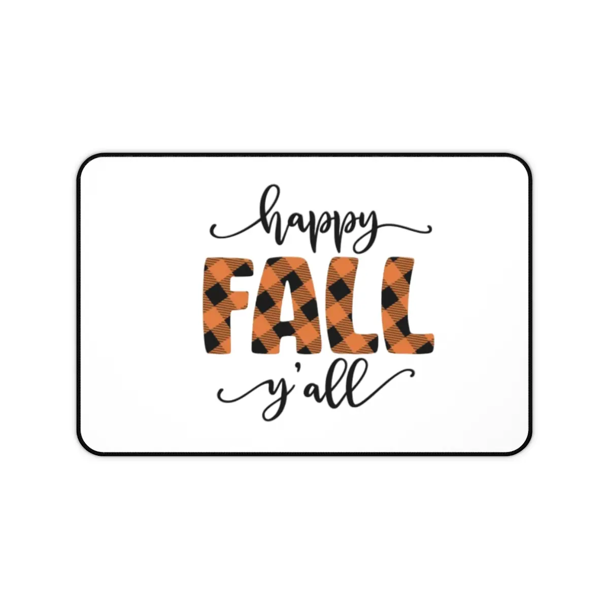 Happy Fall Yall Desk Mat (White) , Autumn Office Decor, Seasonal Desk Accessories, Thanksgiving Keyboard Pad, Festive Work Desk Supplies