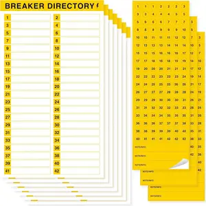 10 Sheets Breaker Panel Labels, 7 Breaker Catalog Stickers & 3 Number Stickers, Waterproof Reusable Self-Adhesive Electrical Stickers