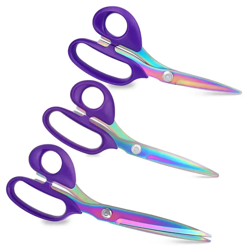 3-Piece Professional Sewing Scissors Set, Vintage Stainless Steel Fabric Leather Cutting Tools, DIY Home Craft Supplies